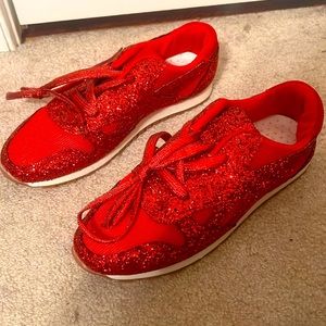Glitter Red Sneakers